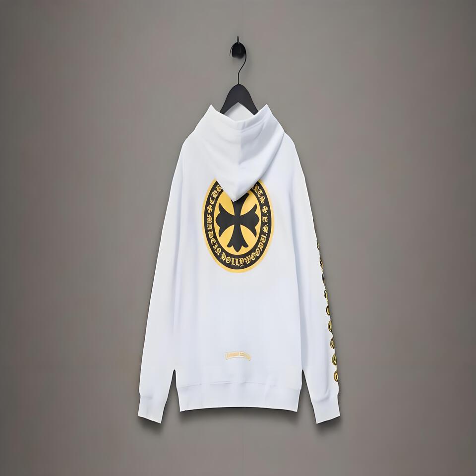 Chrome Hearts White Cotton Hooded Sweatshirt