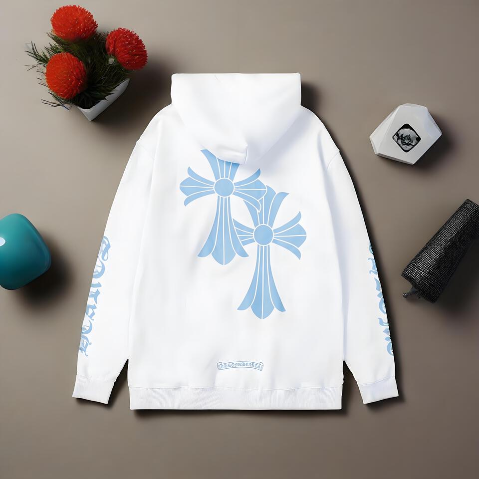 Chrome Hearts White Cotton Hooded Sweatshirt