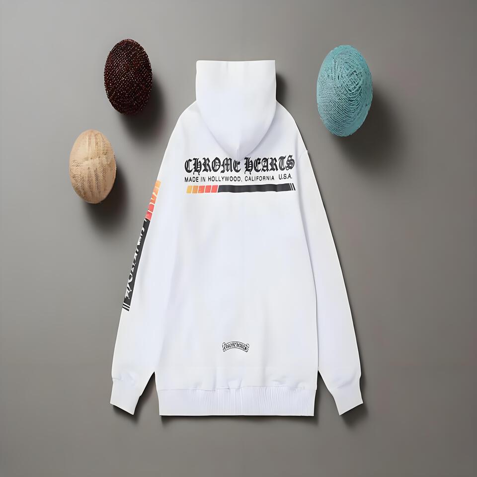 Chrome Hearts White Cotton Hoodie Unisex Streetwear