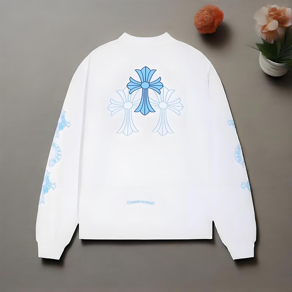 Chrome Hearts White Cotton Oversized Tee Cross Design