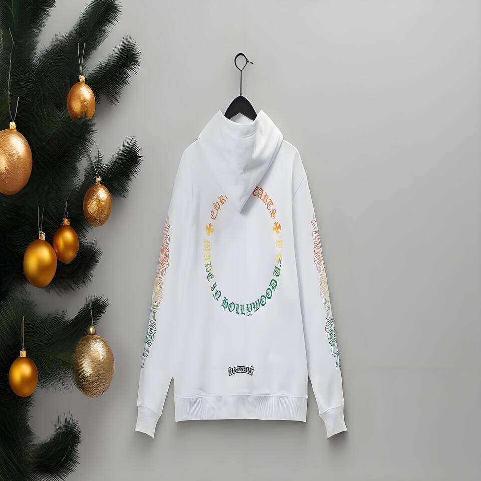 Chrome Hearts White Gradient Hoodie Unisex Streetwear