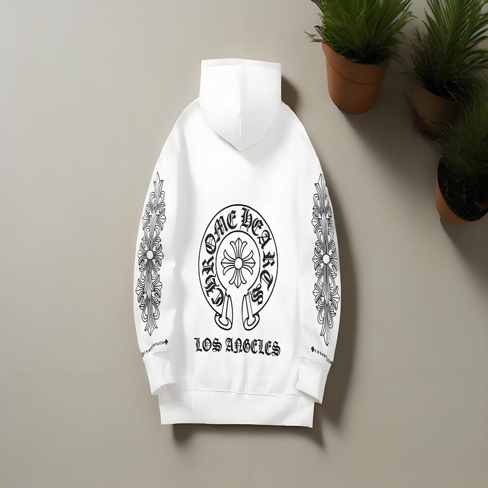 Chrome Hearts White Hoodie Cotton Streetwear Fashion