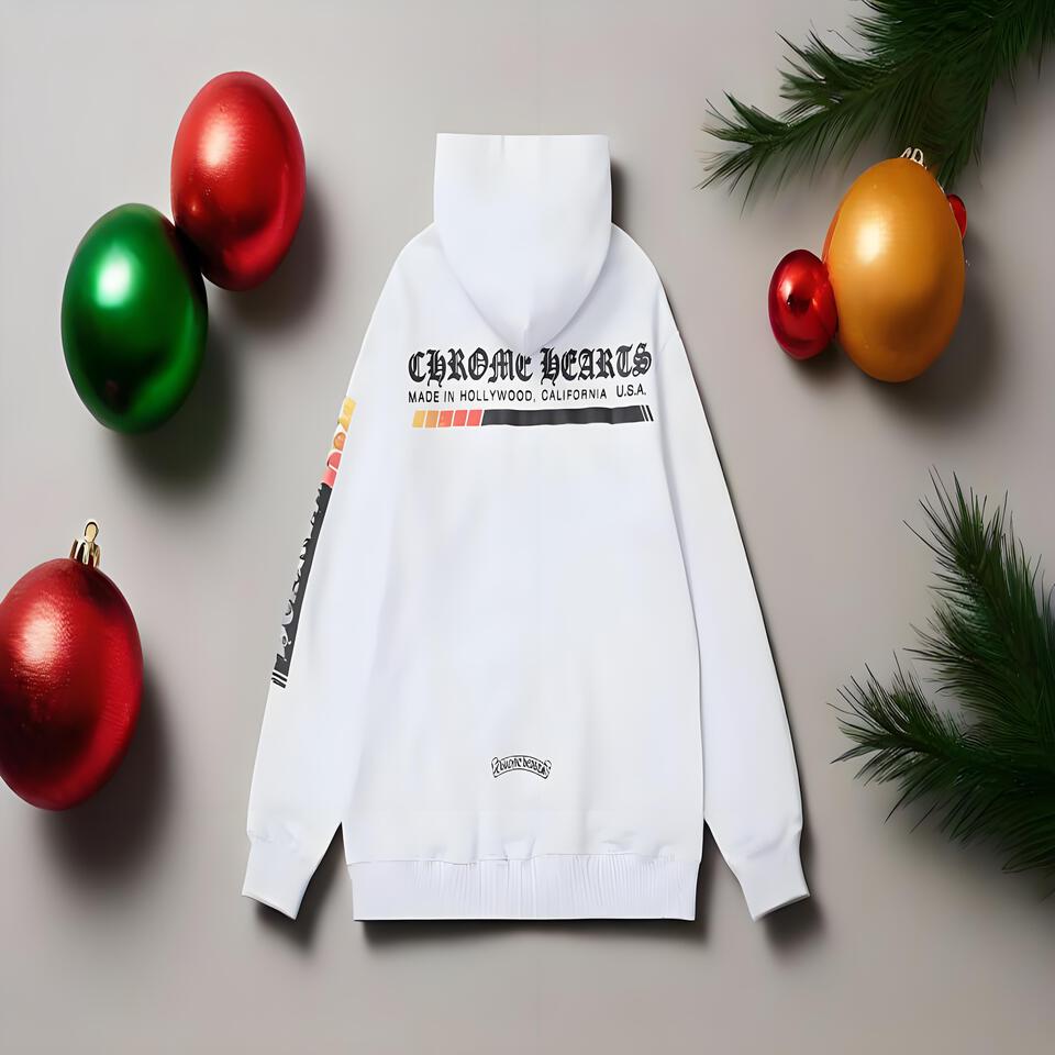 Chrome Hearts White Hoodie Cotton Streetwear Unisex