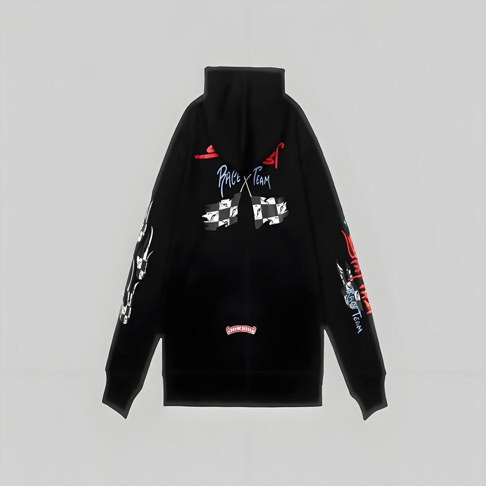 Chronic Heart Black Cotton Street Style Hooded Sweatshirt