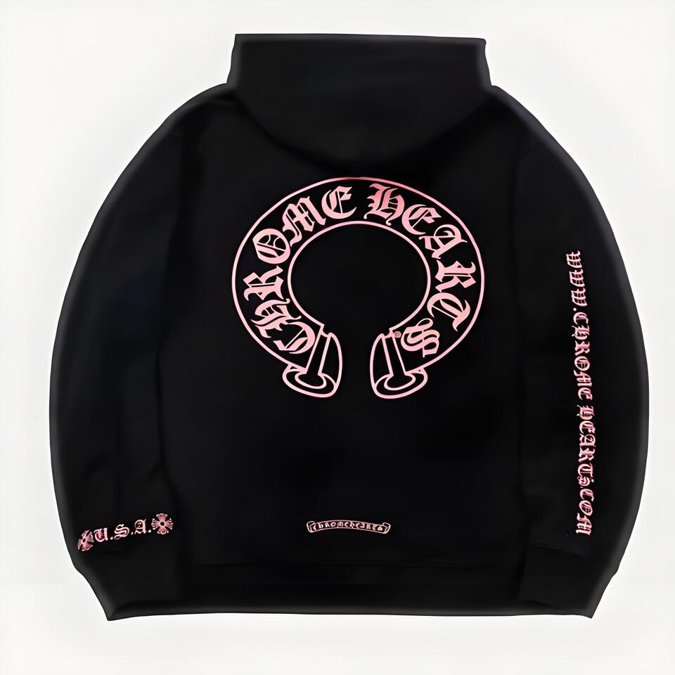 Chronic Heart Black Hoodie Unisex Cotton Streetwear Embroidered Logo