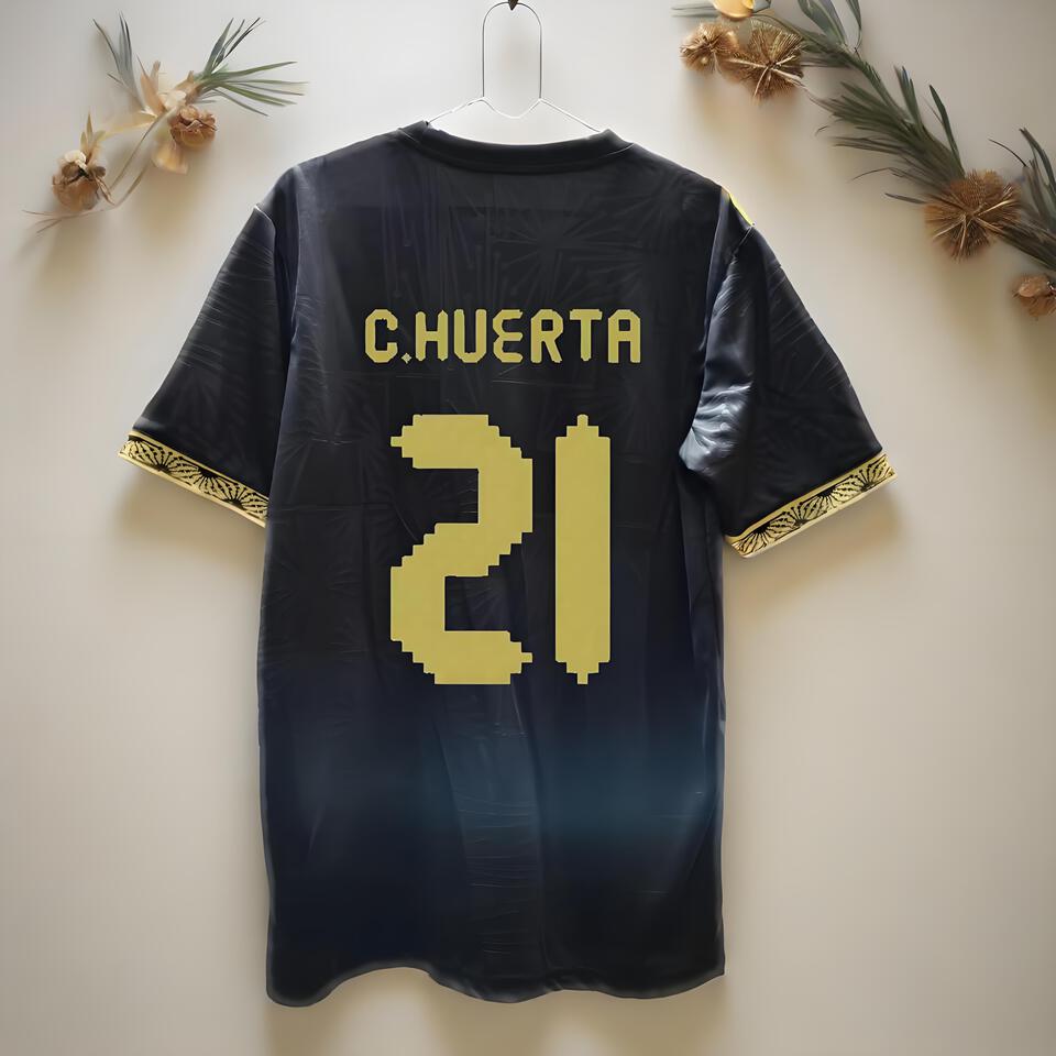 C.HUERTA 21 Black & Yellow Breathable Sports Jersey | Trendy Athletic Shirt
