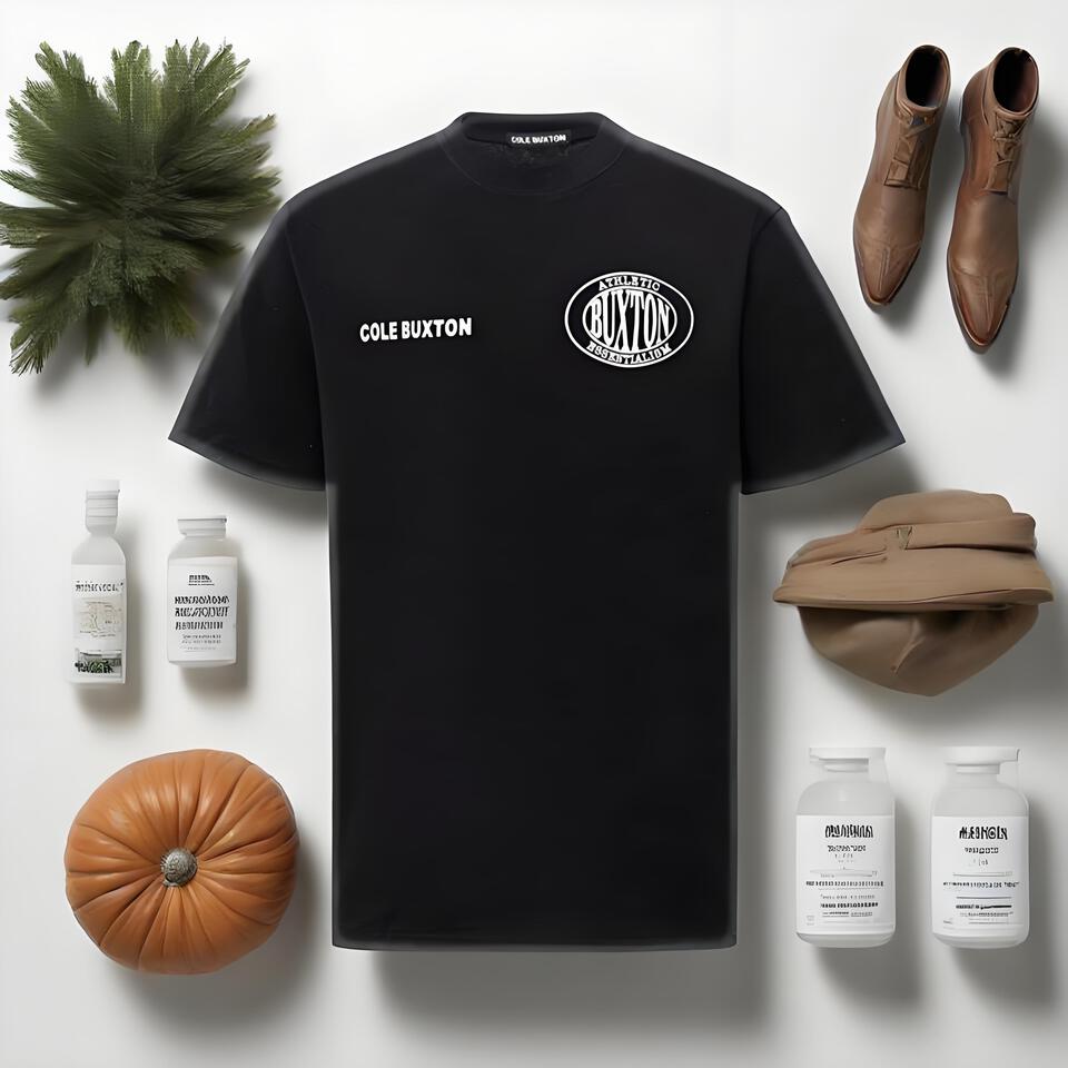 Cole Buxton Black Cotton Crew Neck T-Shirt