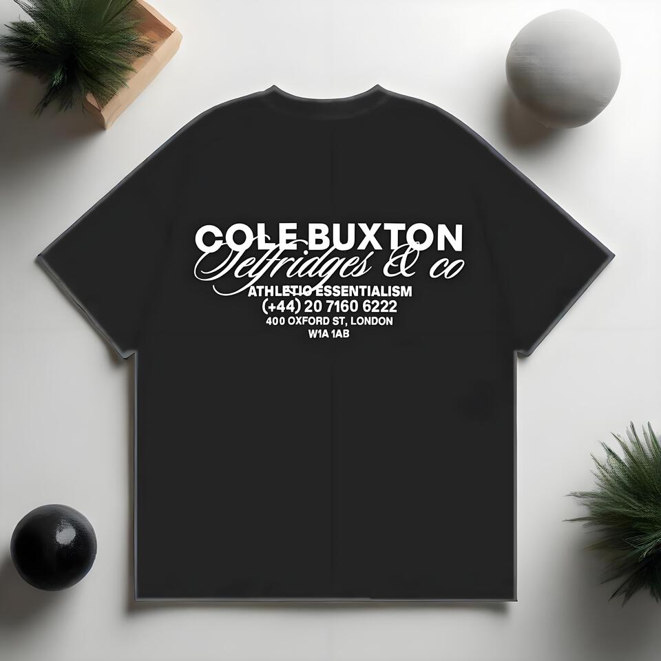 Cole Buxton Black Cotton Oversized Crewneck Streetwear Collaboration T-Shirt