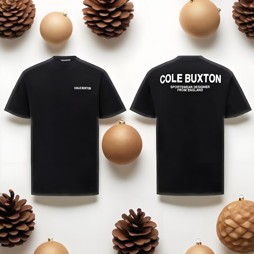 Cole Buxton Black Cotton T-Shirt Streetwear Casual