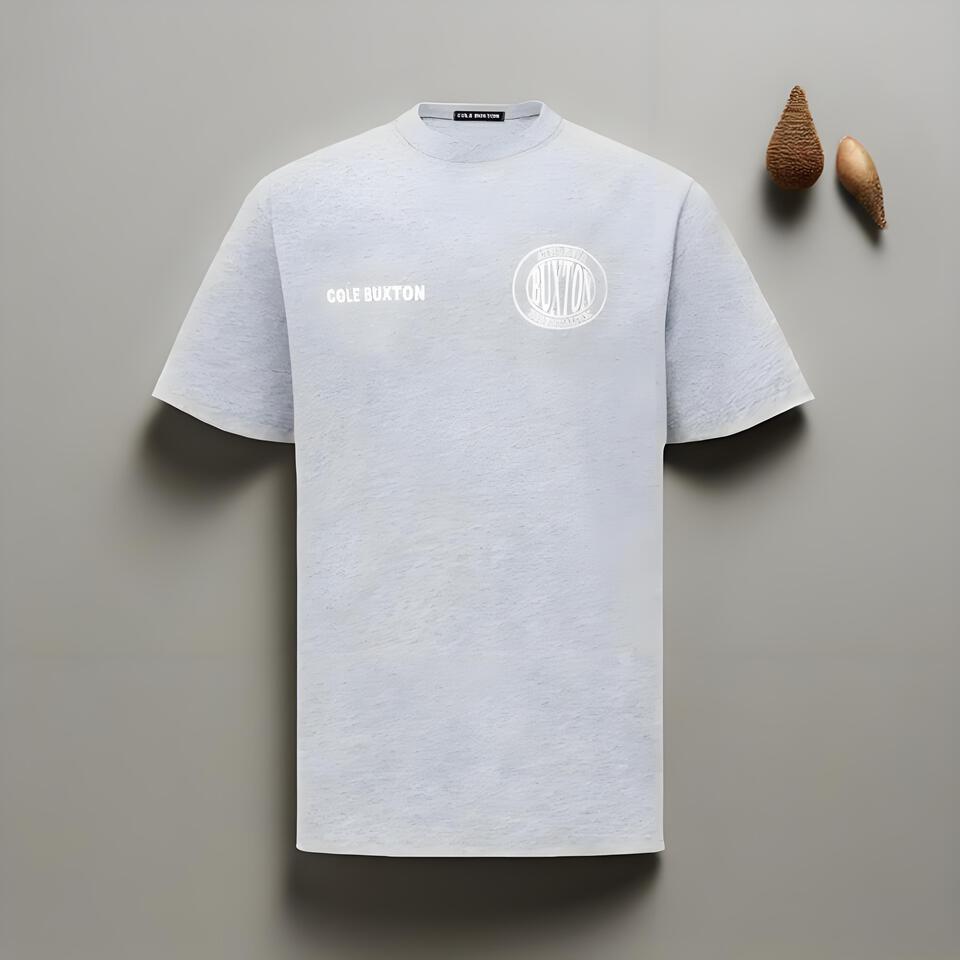 Cole Buxton Gray Cotton Crew Neck T-Shirt Unisex Relaxed Fit