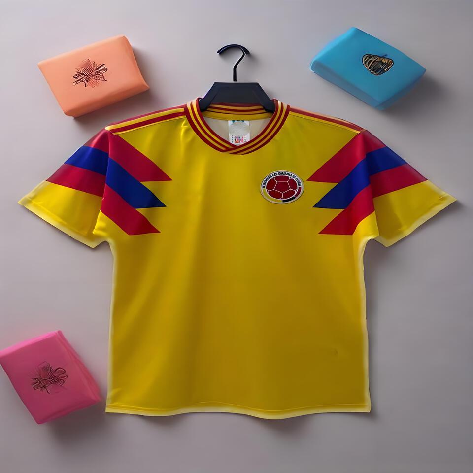 Colombia National Team Yellow Breathable Soccer Jersey Men's and Women's