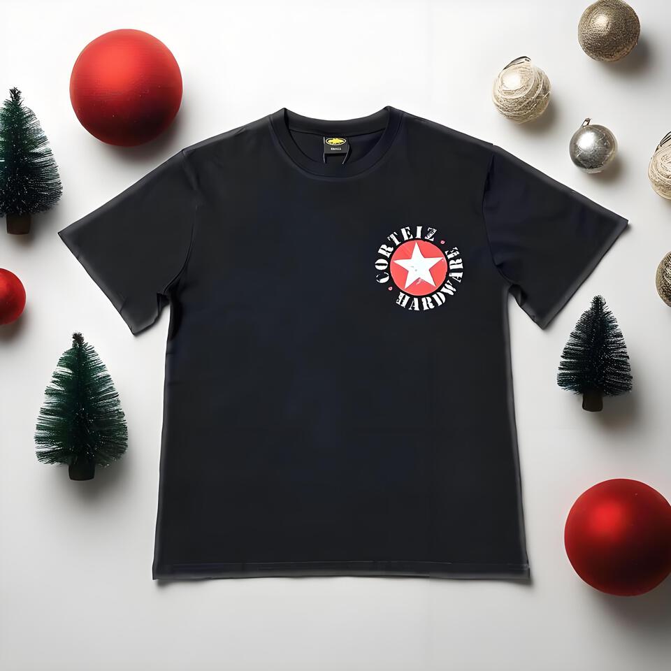 Corteiz Black Cotton Crew Neck T-Shirt Unisex Streetwear