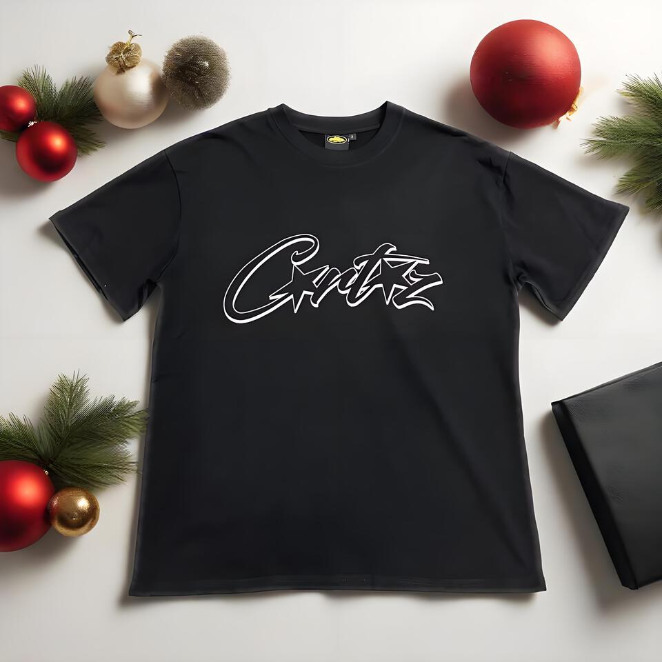 Corteiz Black Cotton Graffiti Short Sleeve T-Shirt