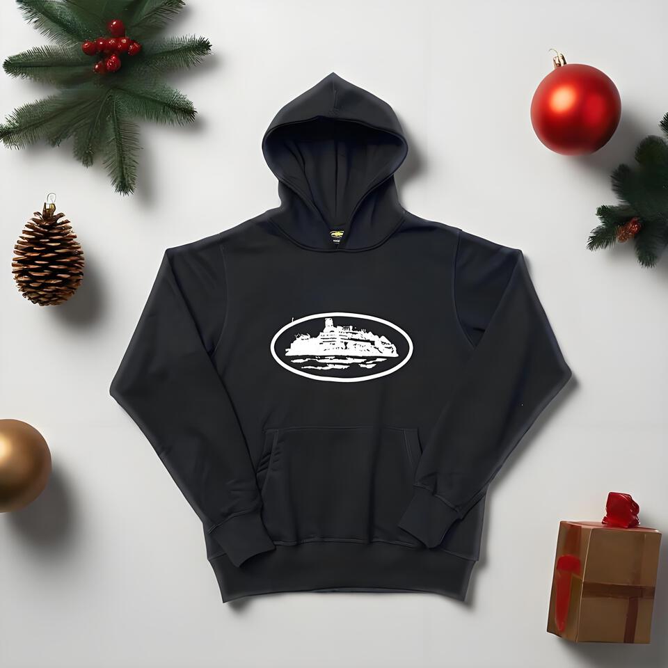 Corteiz Black Cotton Hooded Sweatshirt