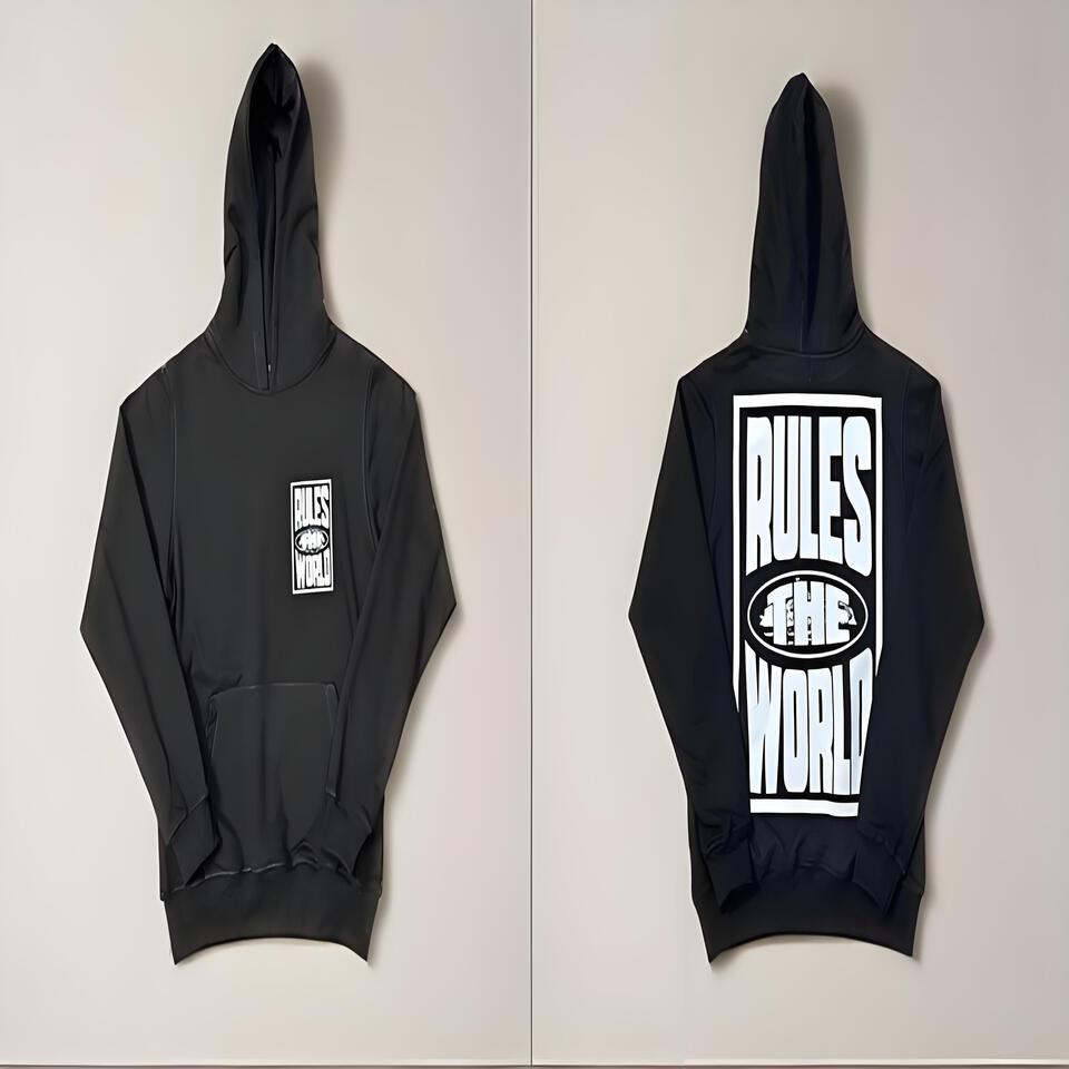 Corteiz Black Cotton Oversized Street Hoodie