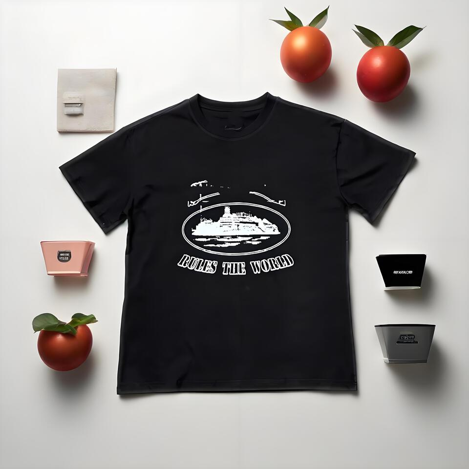 Corteiz Black Cotton Oversized T-Shirt Unisex Street Print