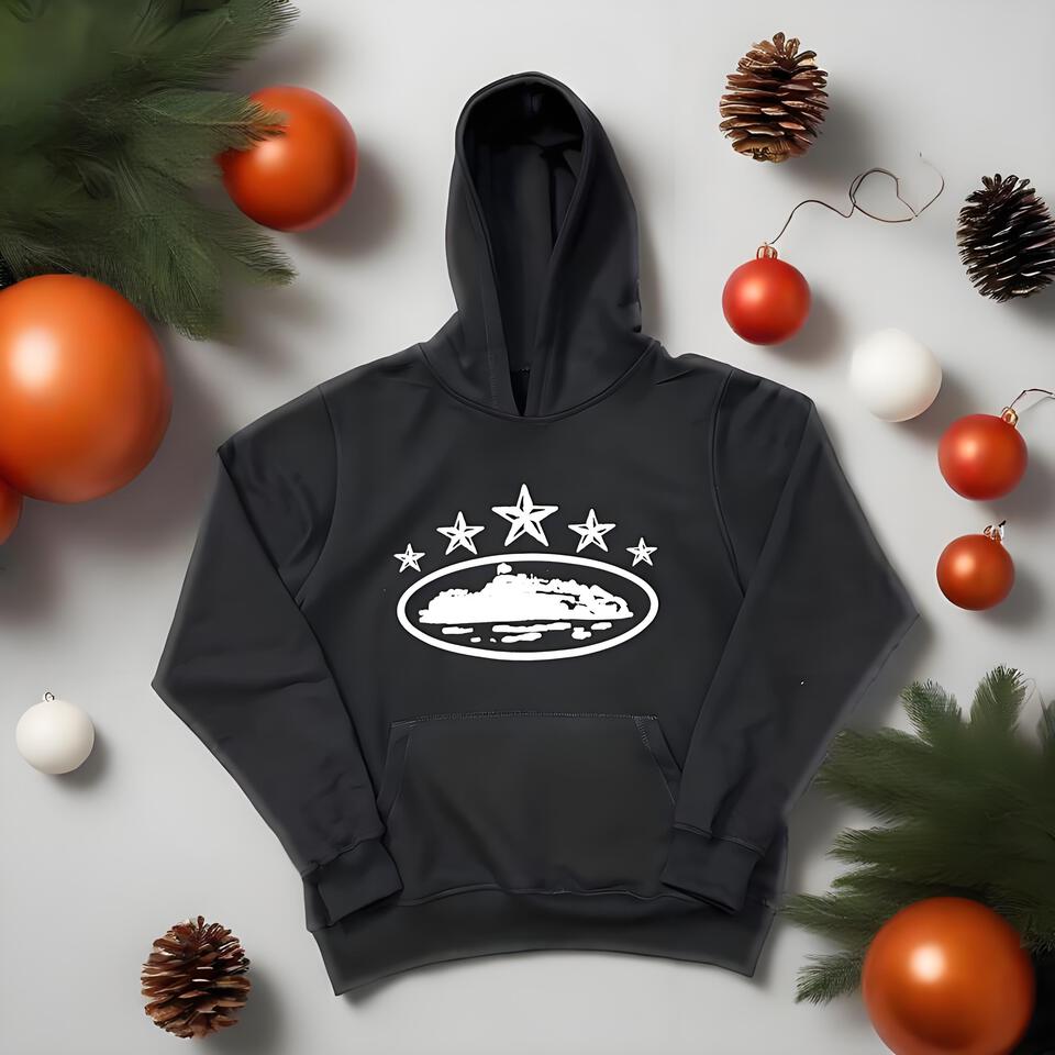 Corteiz Black Star Unisex Hoodie Streetwear