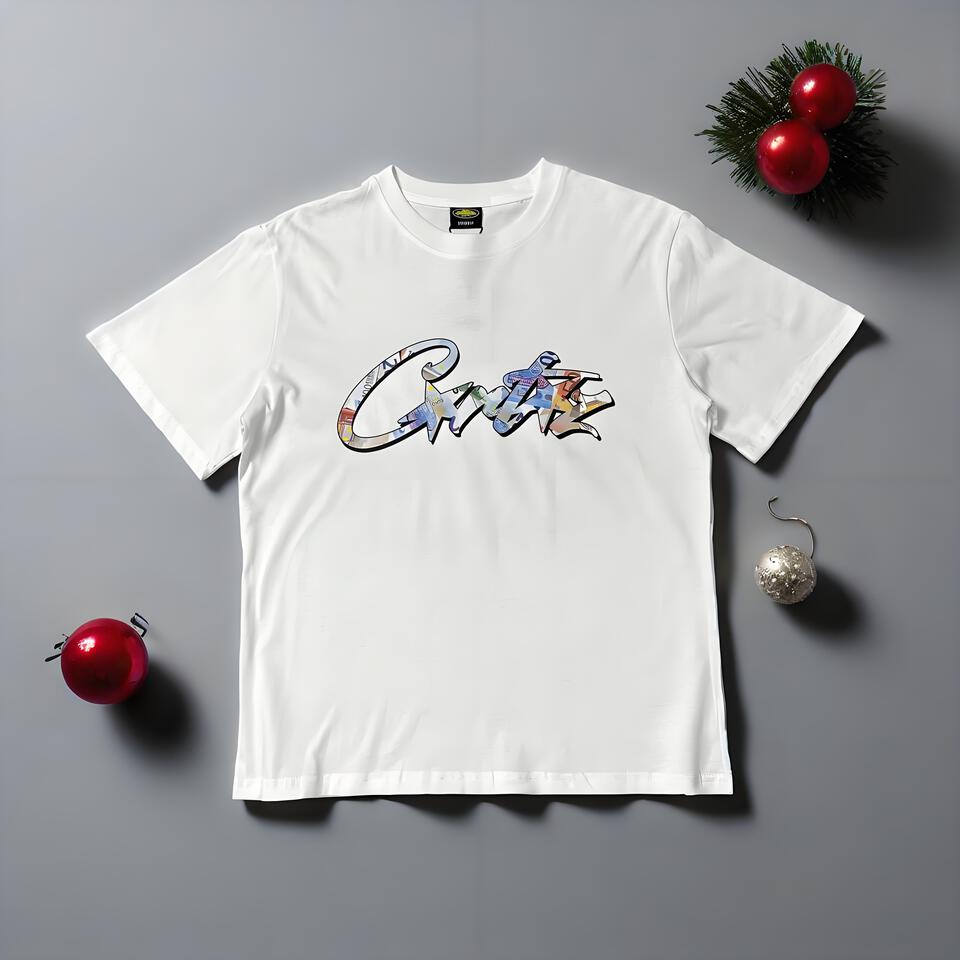 Corteiz Graffiti Print Pure Cotton White T-Shirt