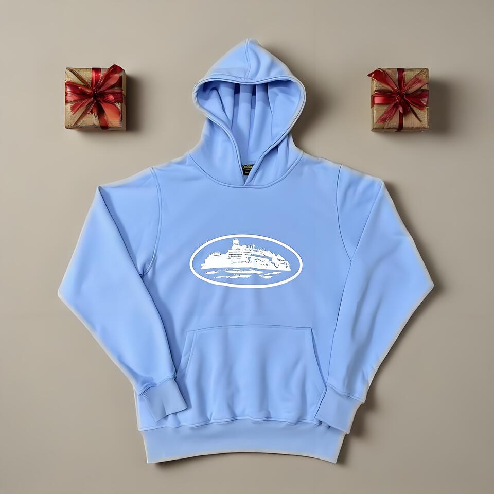 Corteiz Light Blue Cotton Blend Unisex Hoodie