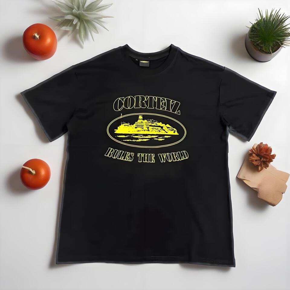 Corteiz Nautical Boat Print Black T-Shirt