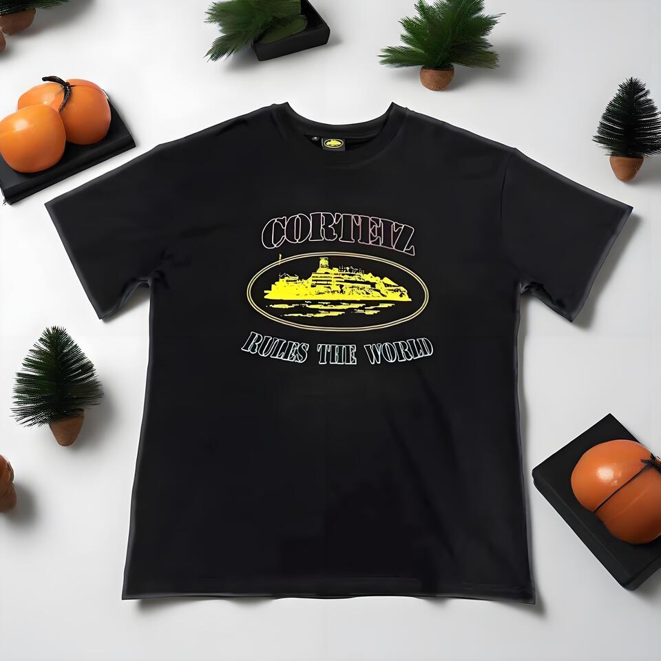 Corteiz Unisex Black Cotton Oversized T-Shirt