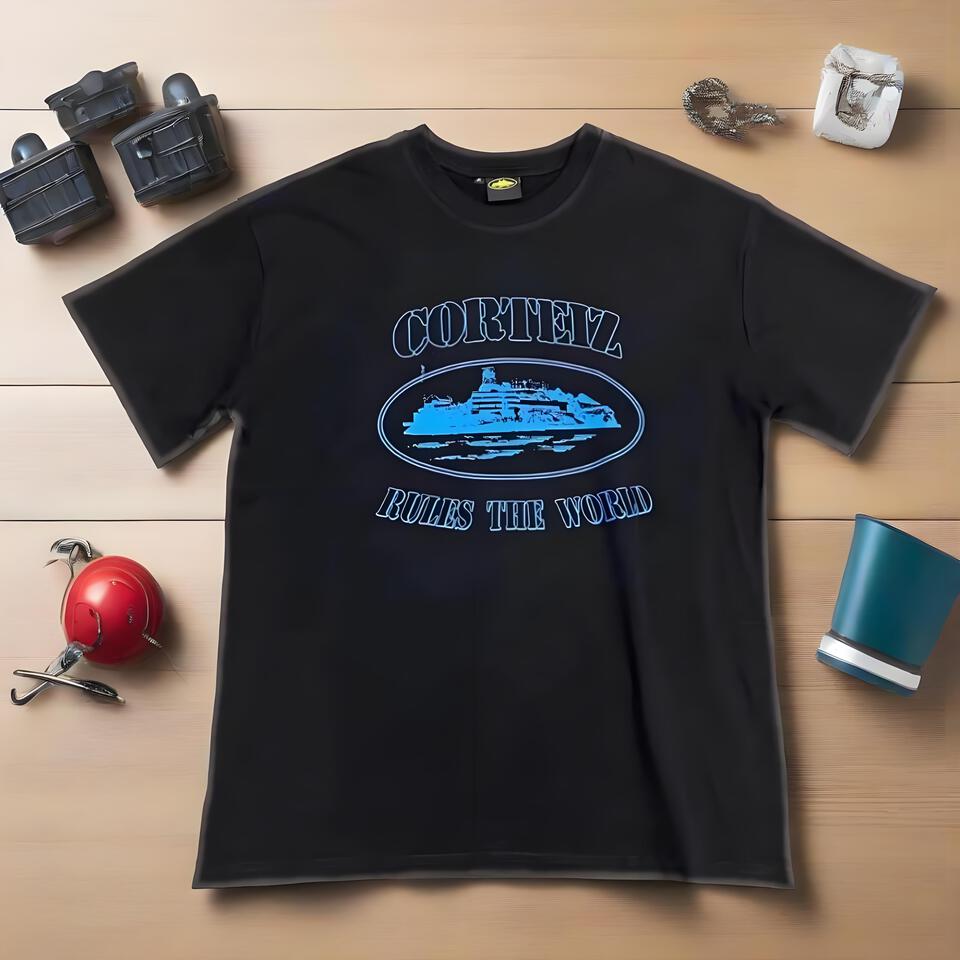 Corteiz Unisex Black Cotton T-Shirt Streetwear Essential
