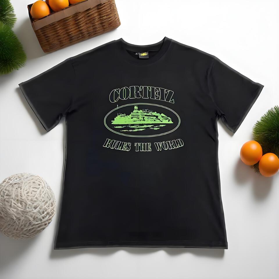 Corteiz Unisex Black Cotton T-Shirt Streetwear Graphic Tee