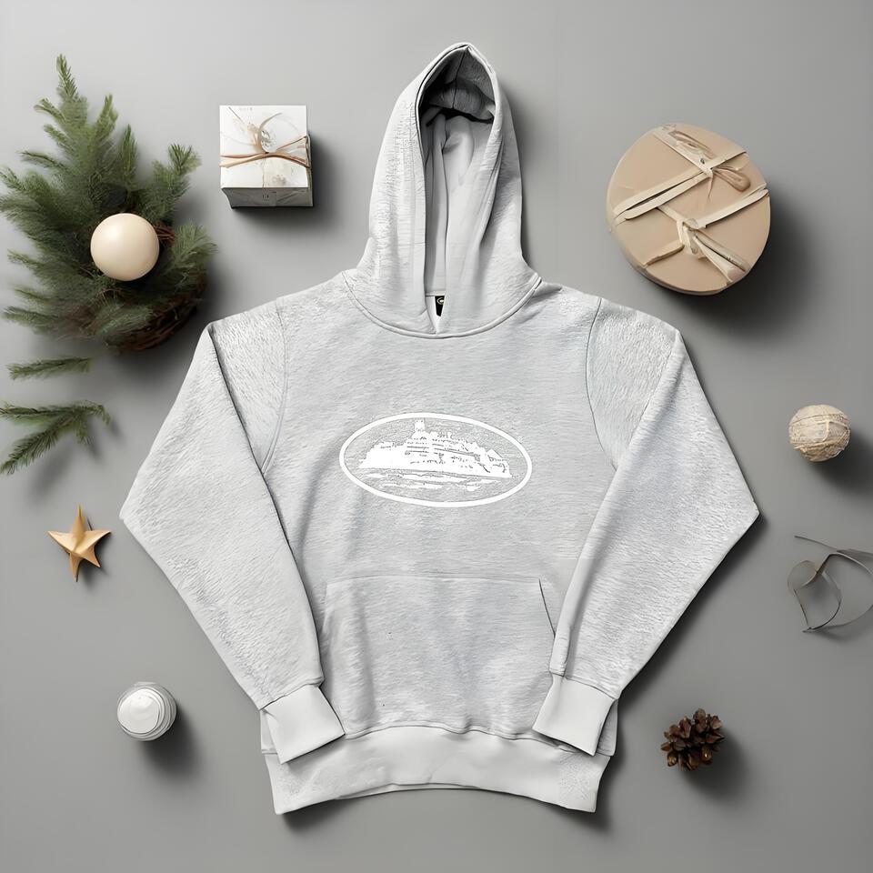 Corteiz Unisex Grey Hooded Cotton Sweatshirt