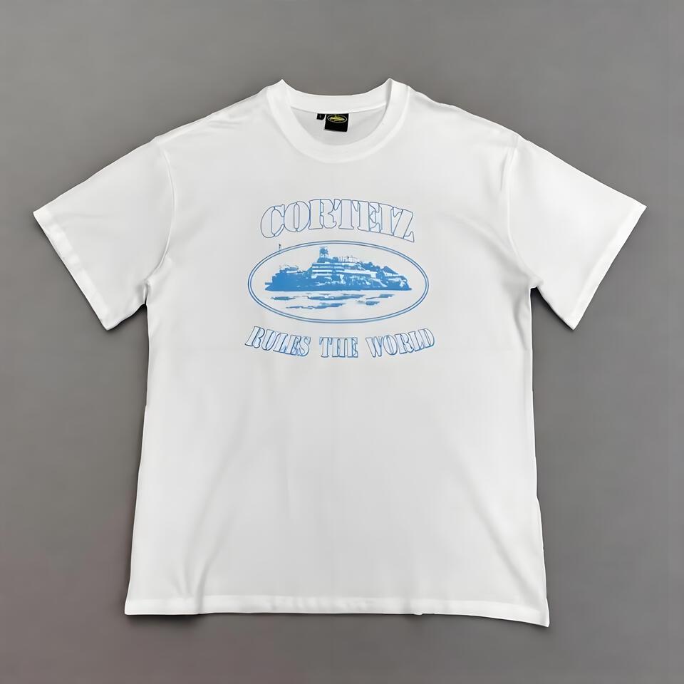 Corteiz White Cotton Crew Neck T-Shirt Unisex Streetwear