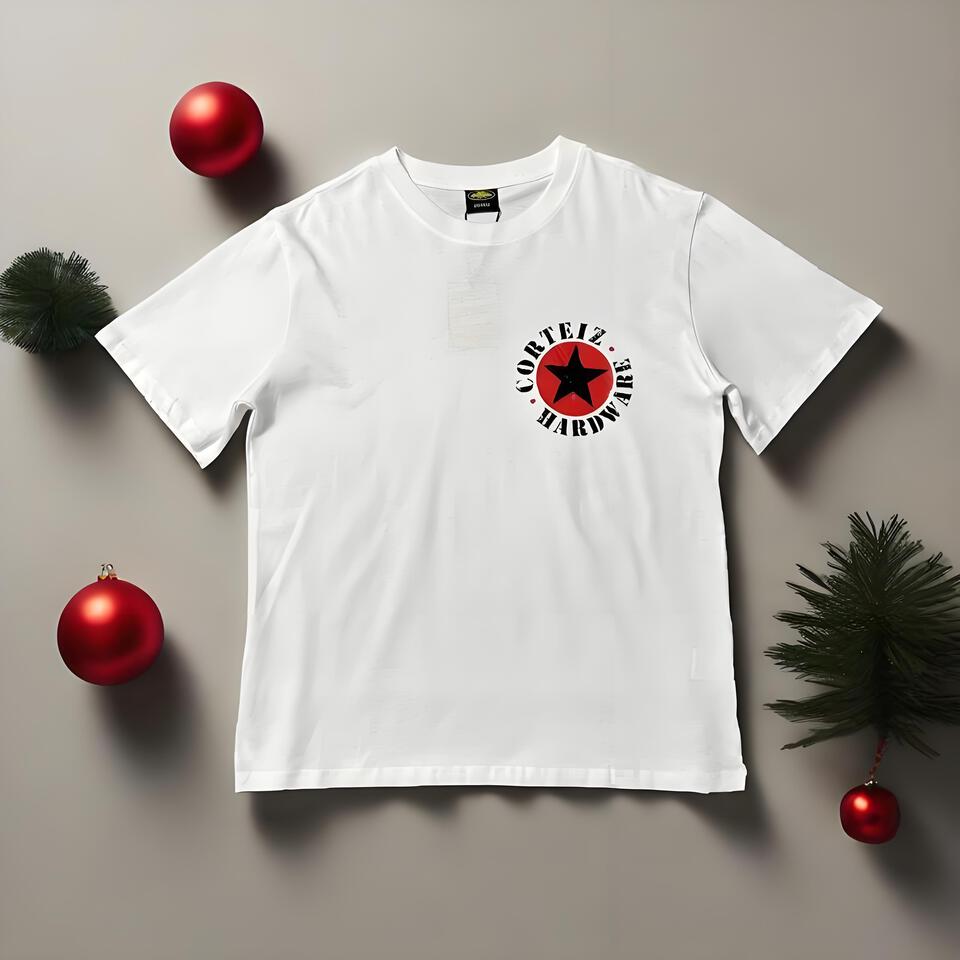 Corteiz White Cotton Crewneck T-Shirt Five-Star Streetwear Top