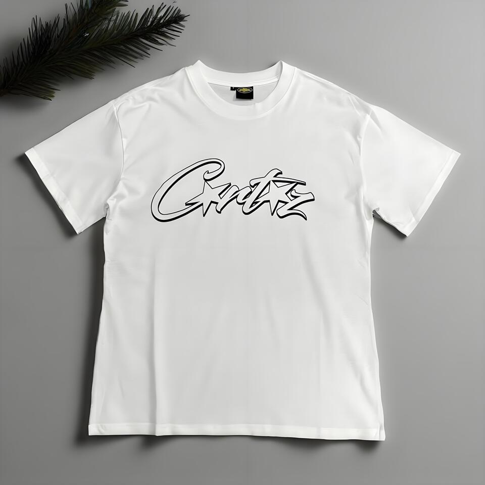 Corteiz White Cotton Graffiti Print Unisex T-Shirt
