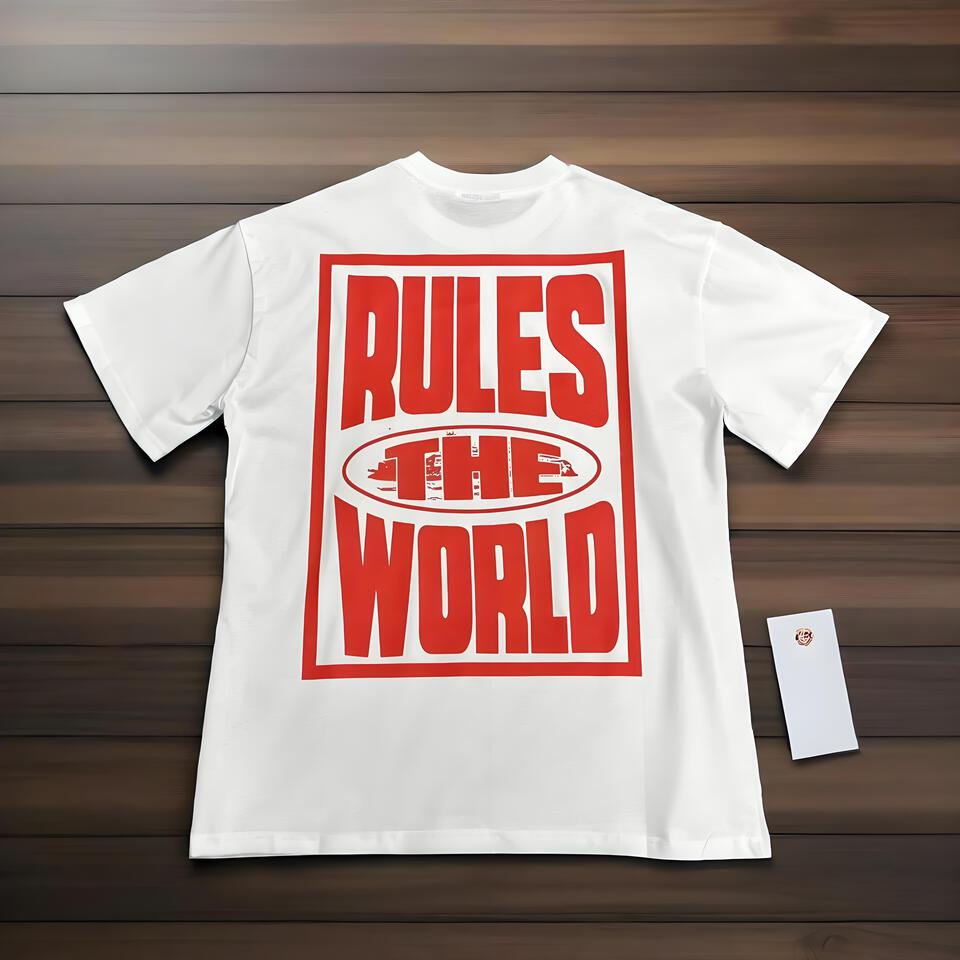 Corteiz White Cotton Loose Unisex Print T-Shirt