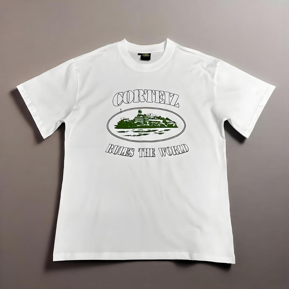 Corteiz White Cotton Oversized Crew Neck T-Shirt Street Print