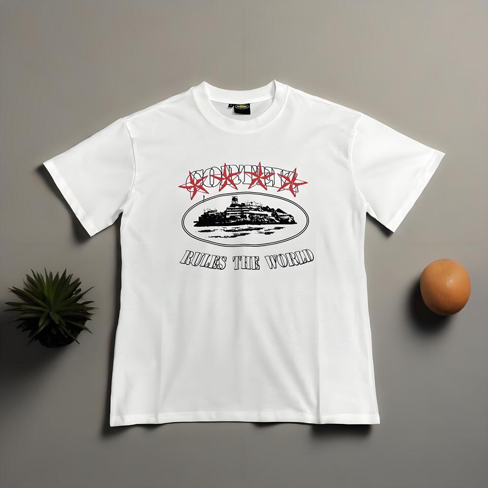 Corteiz White Cotton Streetwear Loose Fit T-Shirt