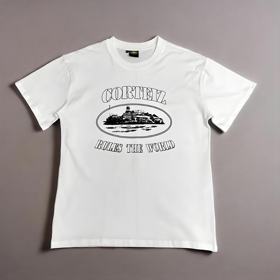Corteiz White Cotton T-Shirt Streetwear Graphic Tee