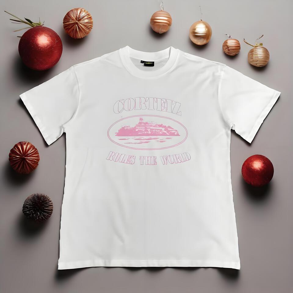 Corteiz White Oversized Cotton T-Shirt Streetwear Unisex Print