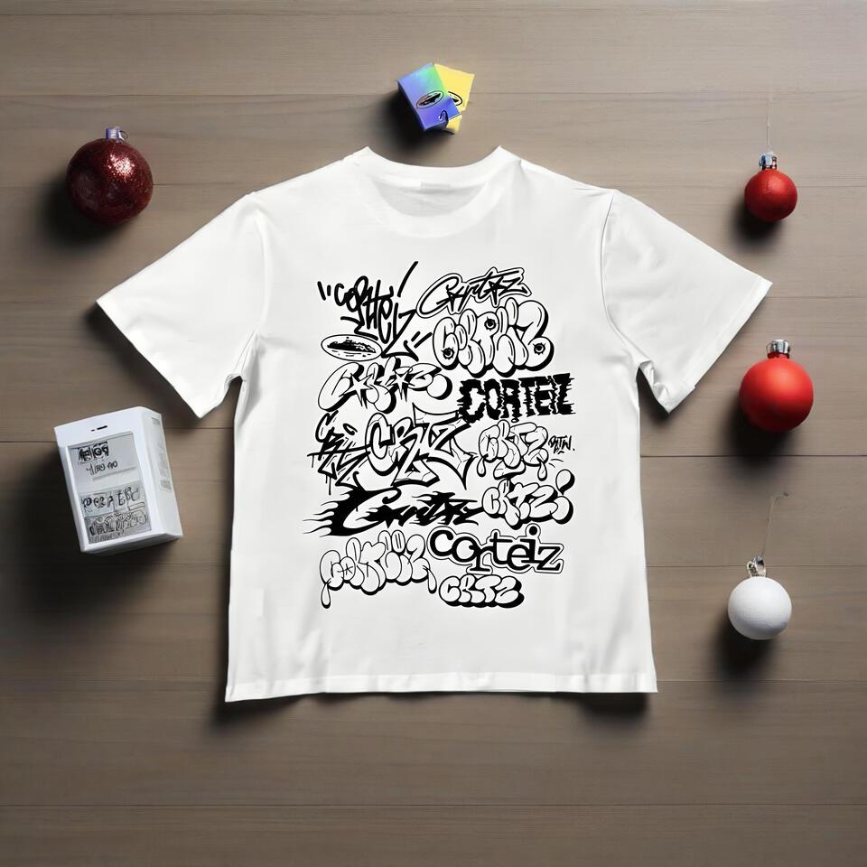 Corteliz Unisex White Cotton Graffiti Street T-Shirt