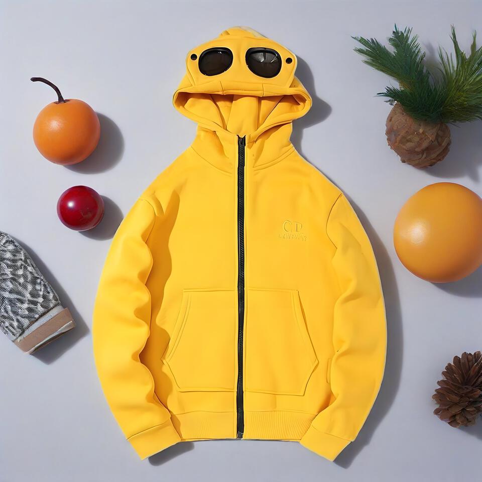 CP Clothing Yellow Hoodie Goggles Unisex Streetwear