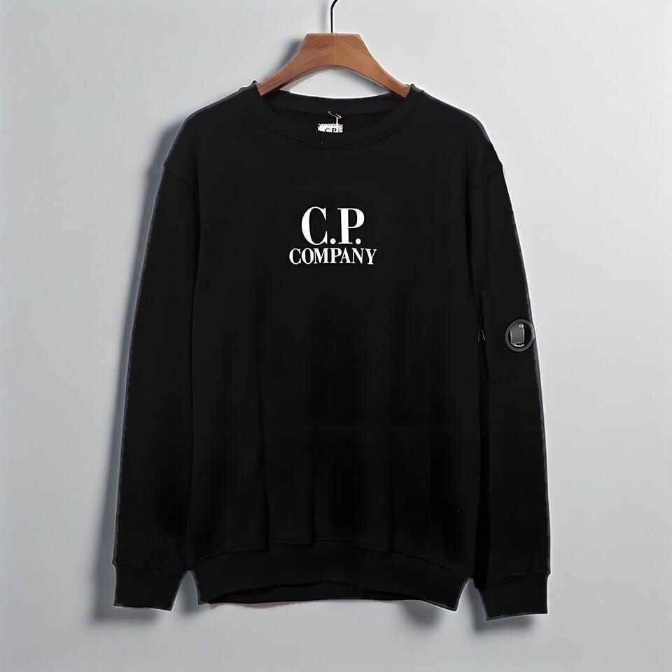 C.P. Company Black Cotton Classic Logo Crewneck Sweatshirt