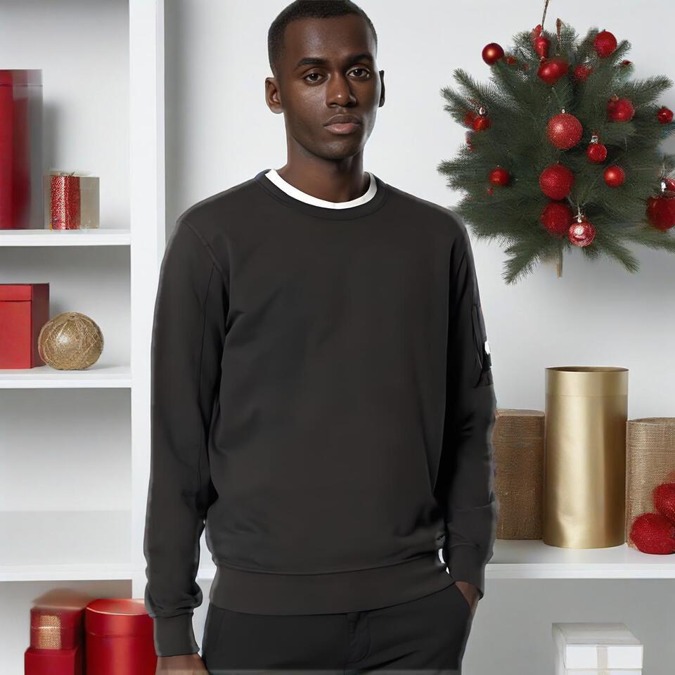 CP Company Black Cotton Oversized Crewneck Sweatshirt