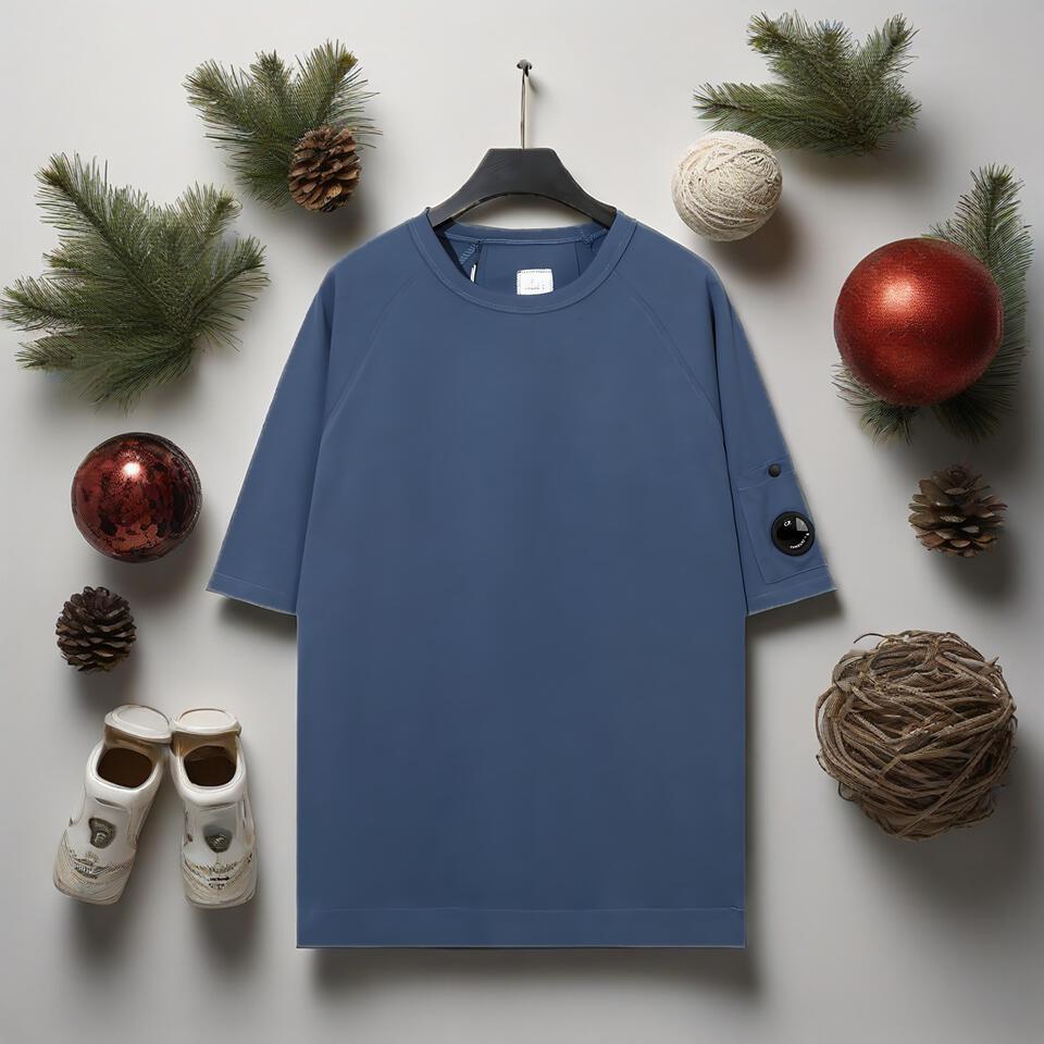 C.P. Company Blue Cotton Oversized Short Sleeve T-Shirt