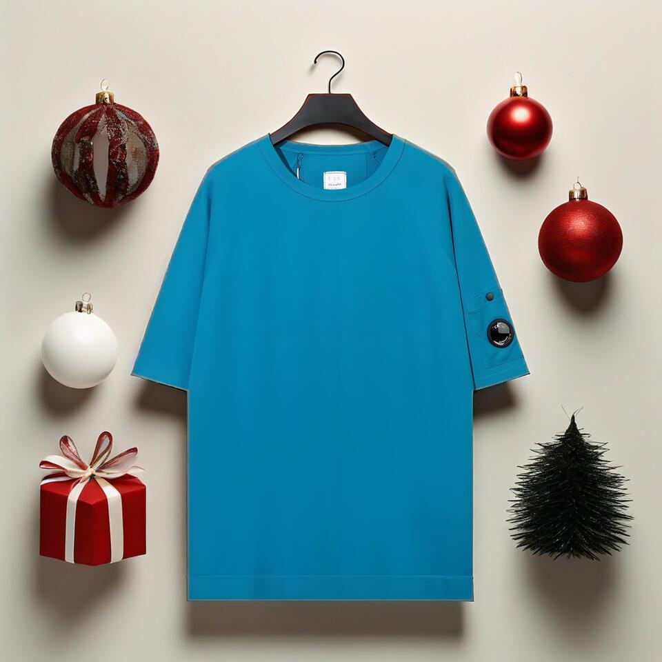 C.P. Company Lake Blue Cotton Oversized Cargo T-Shirt
