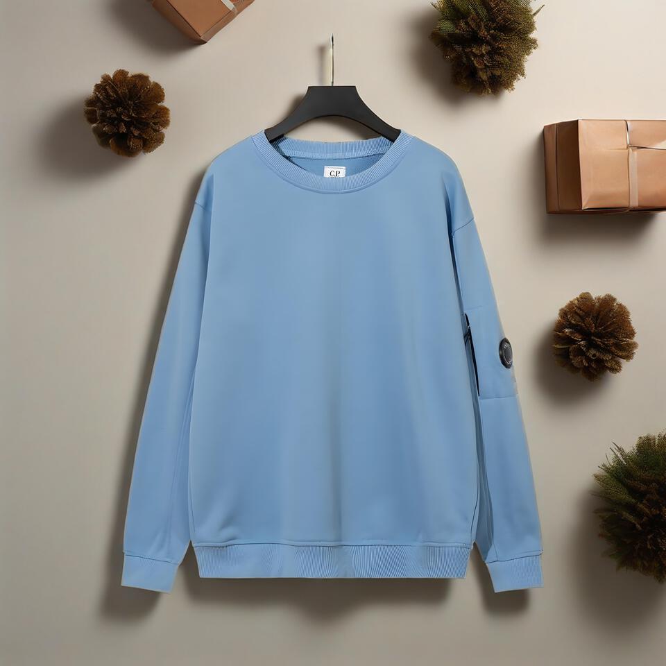 C.P. Company Light Blue Cotton Blend Crewneck Sweatshirt Unisex