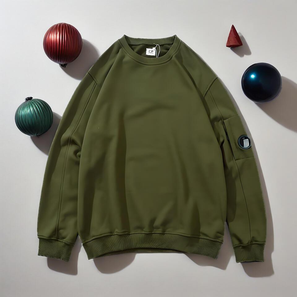 C.P. Company Military Green Cotton Workwear Crewneck Sweatshirt