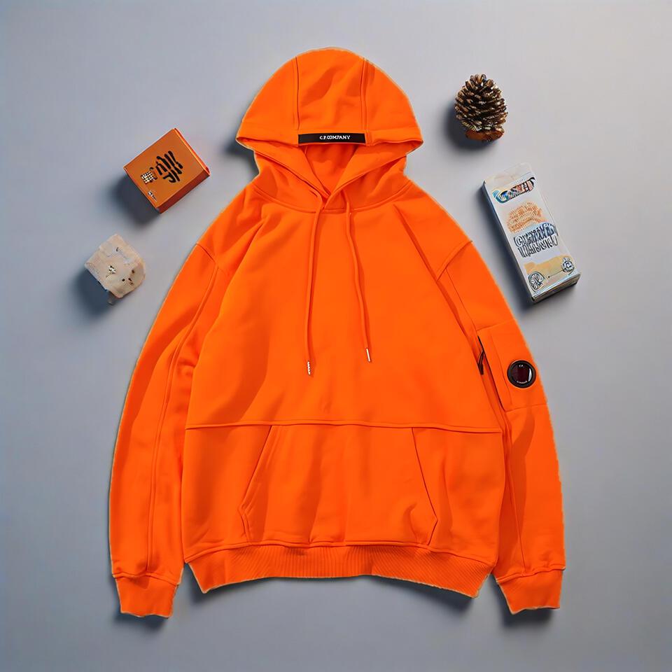 C.P. Company Orange Cotton Hooded Utility Jumpsuit