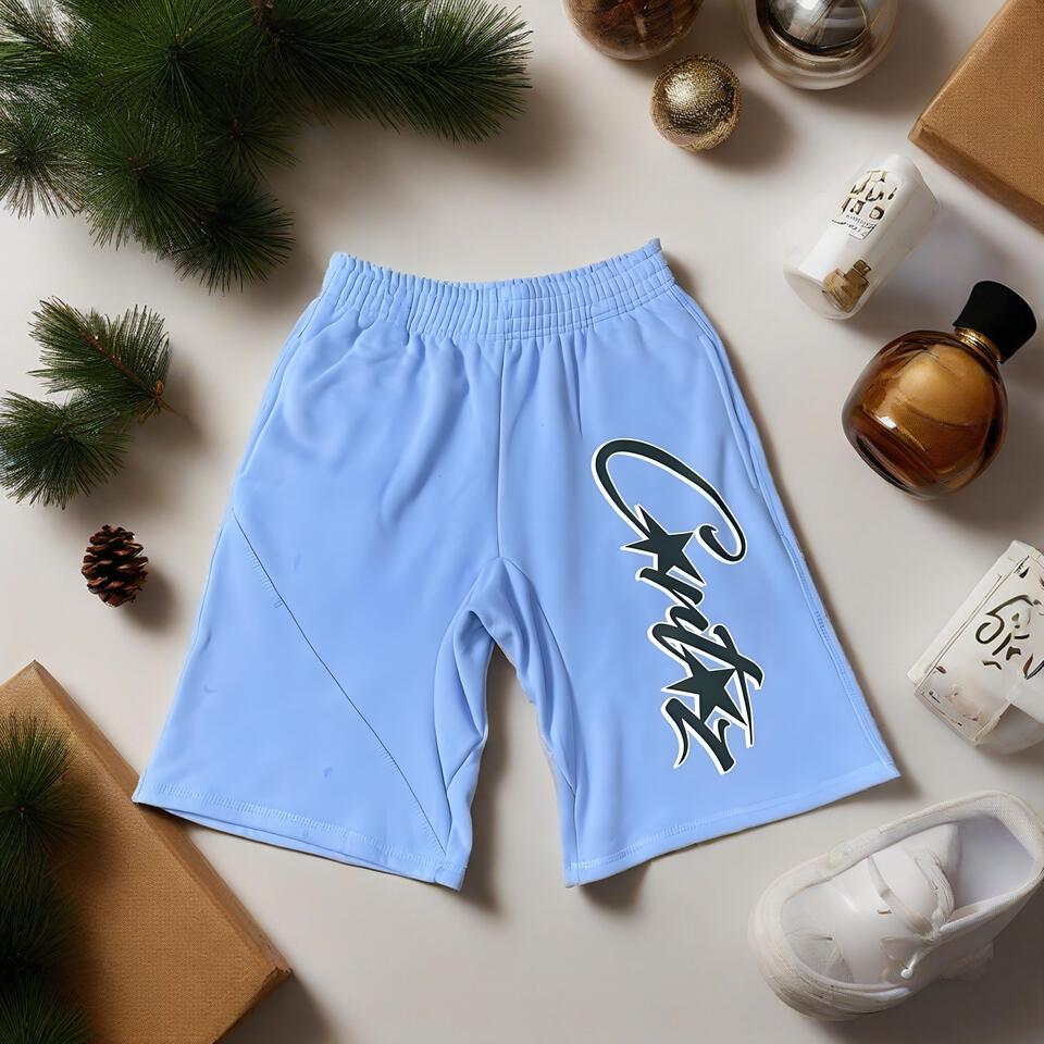 CPFM Basic Series Light Blue Cotton Stretch Shorts Men Women Casual