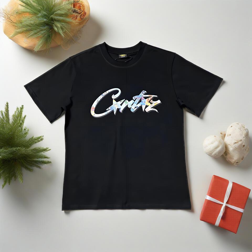 CrazeCraze Unisex Black Cotton Tee Street Graffiti Loose Fit