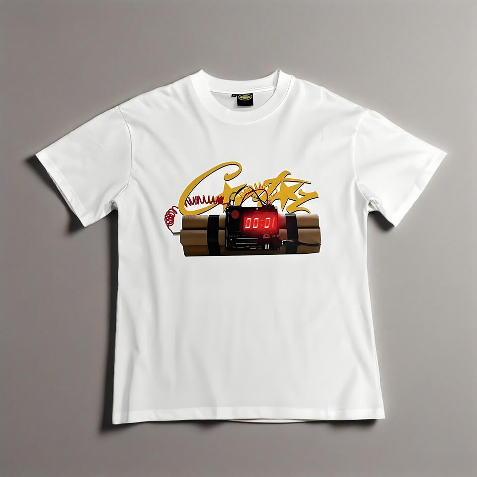 Crazy White Cotton Street Graffiti Crewneck T-Shirt