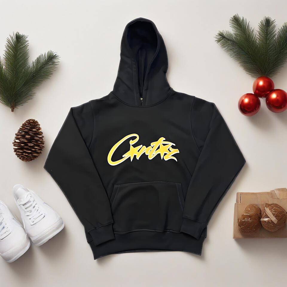 CRITIC Black Cotton Hoodie Unisex Streetwear