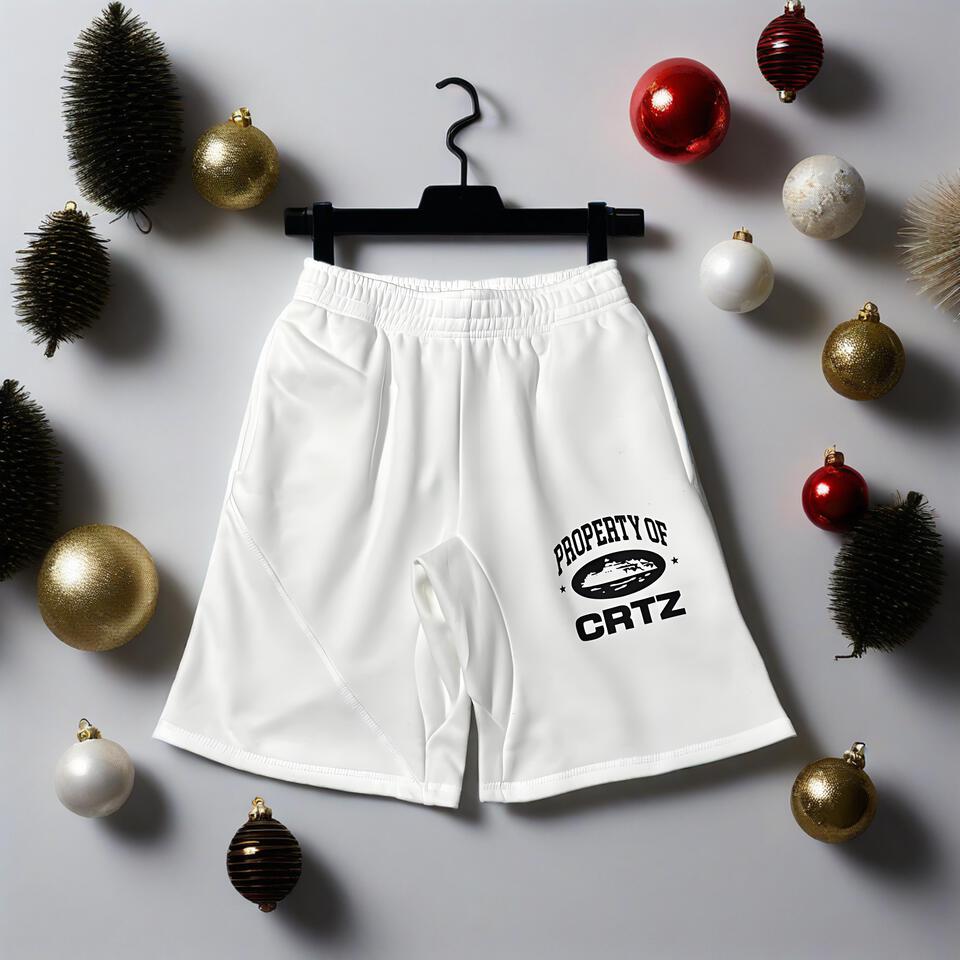 CRTZ Classic White Sport Shorts: Athletic Shorts for Men & Women - Casual & Comfortable